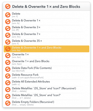 Deletion method selection